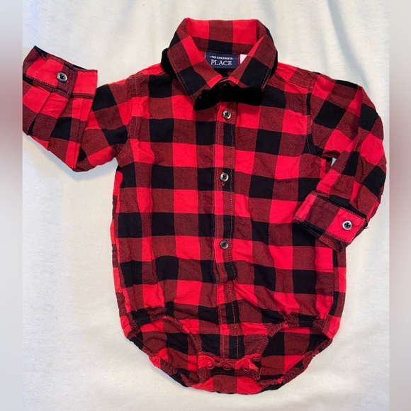 Plaid Button Up Onesie And Pants Outfit With Bow Tie - Picture 2 of 9